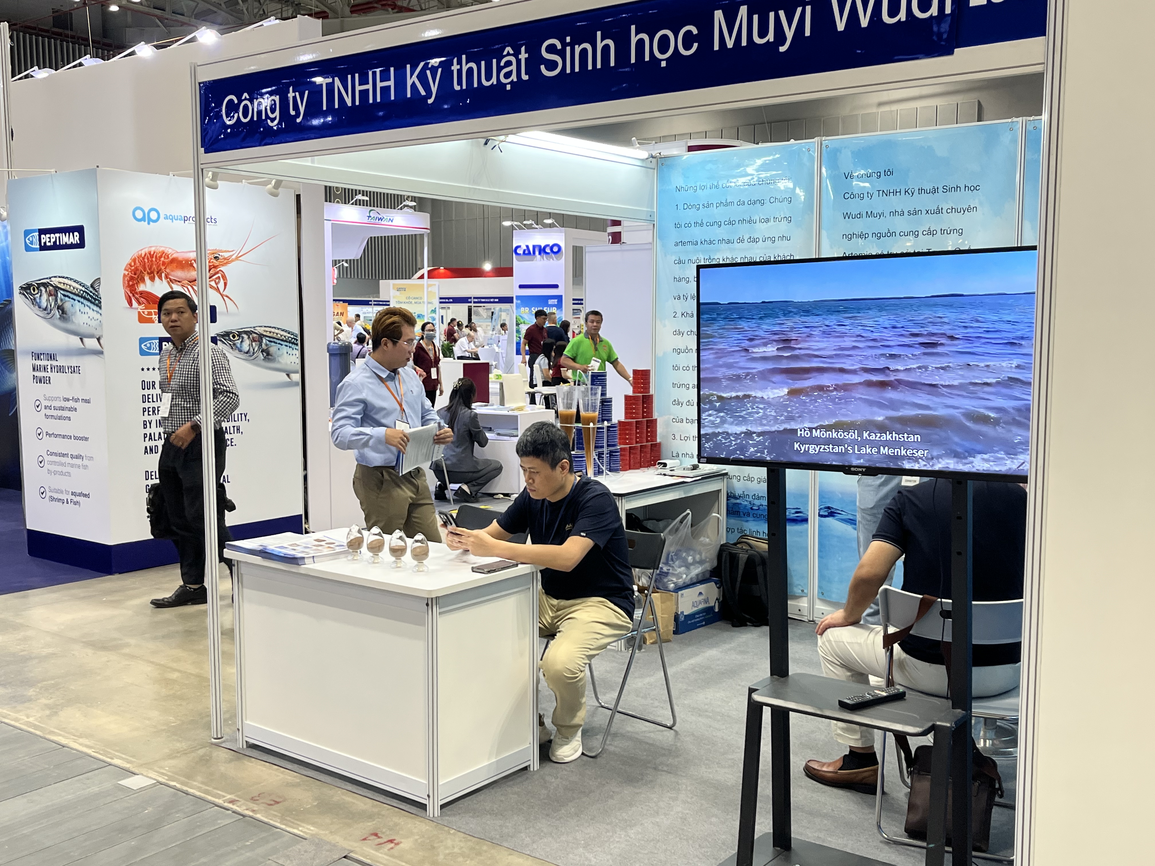 Muyi Artemia booth at international aquaculture exhibition