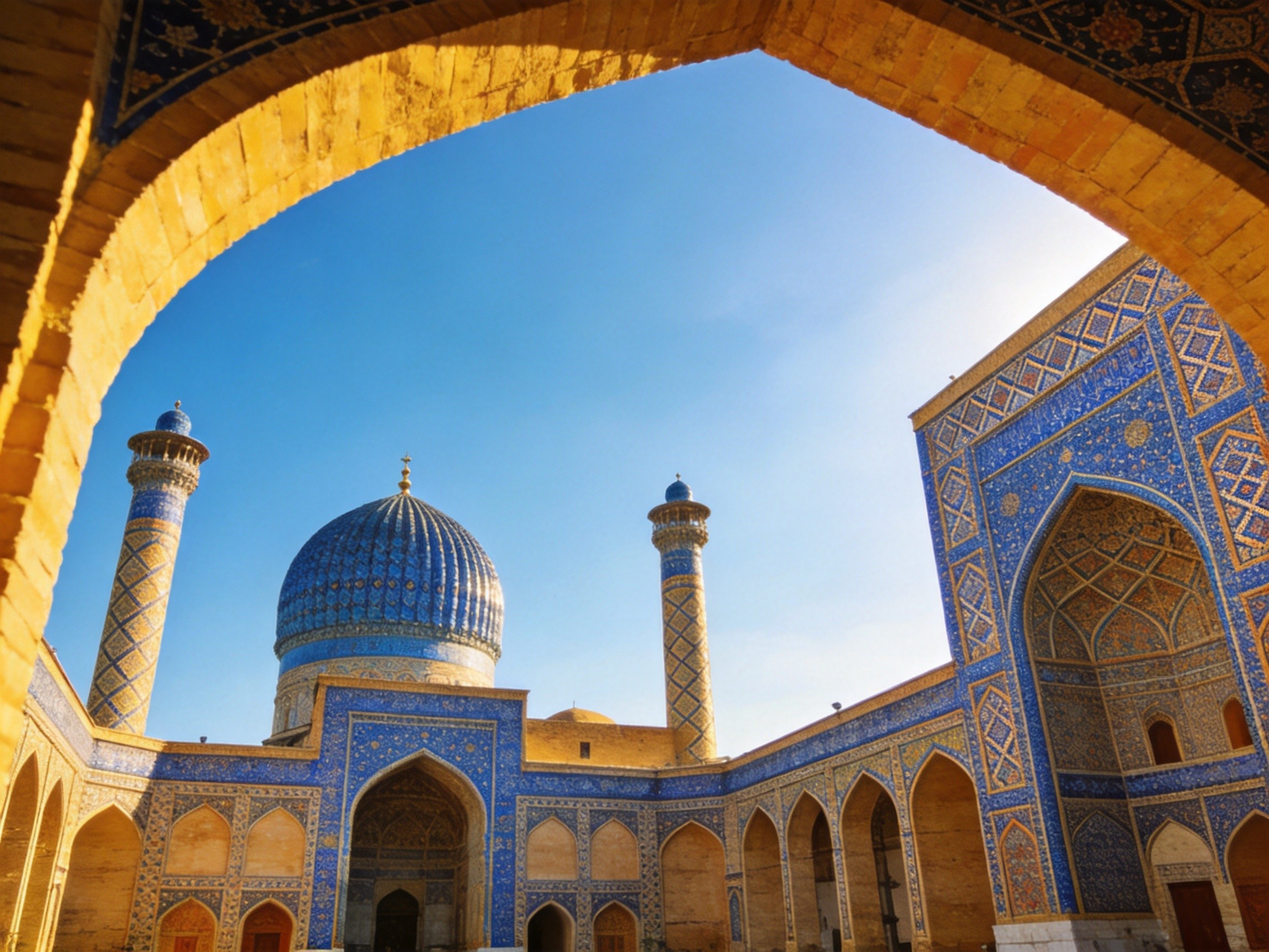 Historic architecture in Samarkand, Uzbekistan near artemia sourcing region